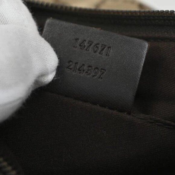 GUCCI Logo GG Pattern Crossbody Shoulder Bag Canvas Leather Brown Italy 35KC160 - Picture 16 of 16